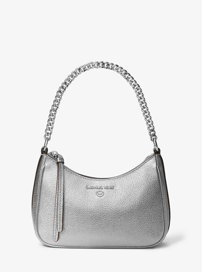 Michaelkors Jet Set Charm Small Metallic Leather Prateadas | SN-MK26992