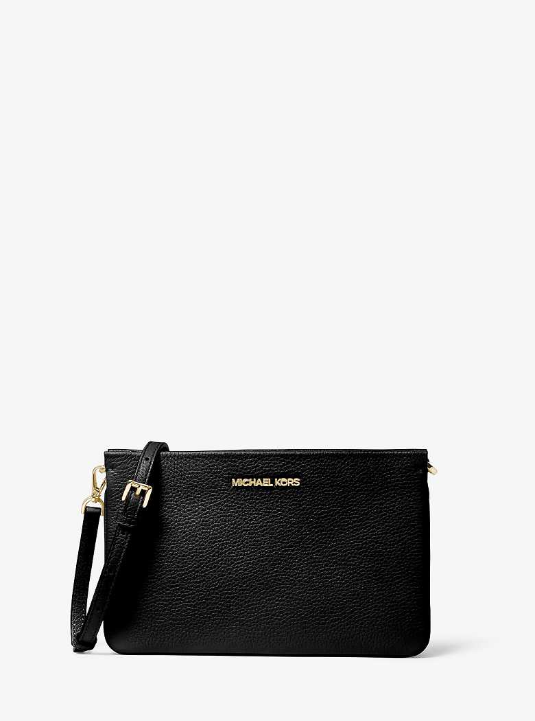 Michaelkors Jet Set Large Pebbled Leather Pretas | SN-MK27113