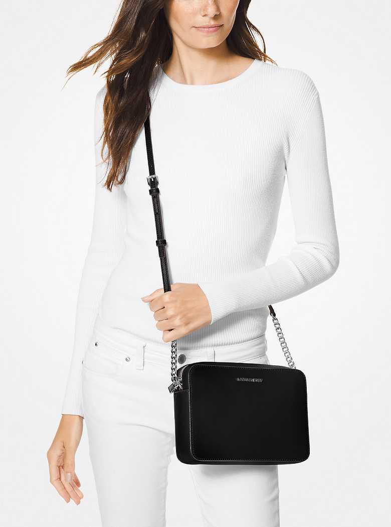 Michaelkors Jet Set Large Saffiano Leather Pretas | SN-MK27153