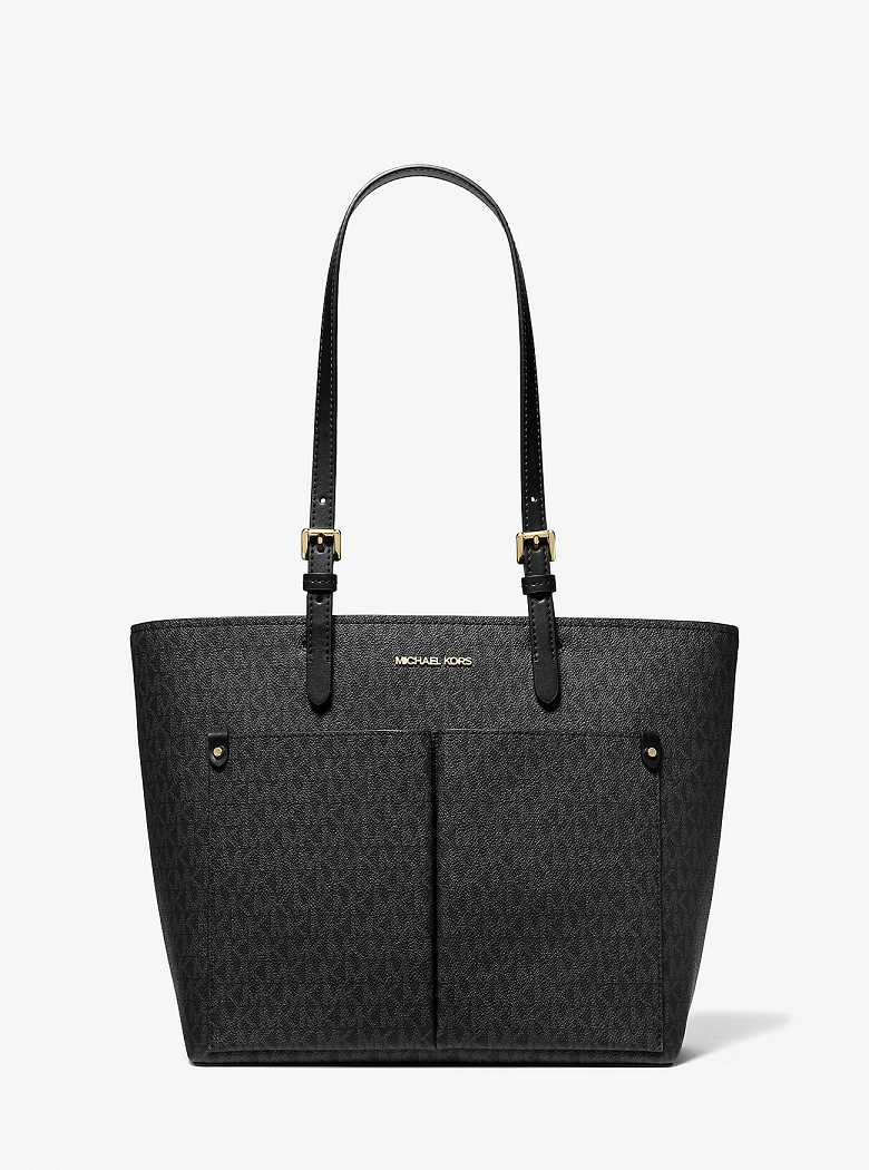 Michaelkors Jet Set Medium Logo Pocket Pretas | SN-MK26789