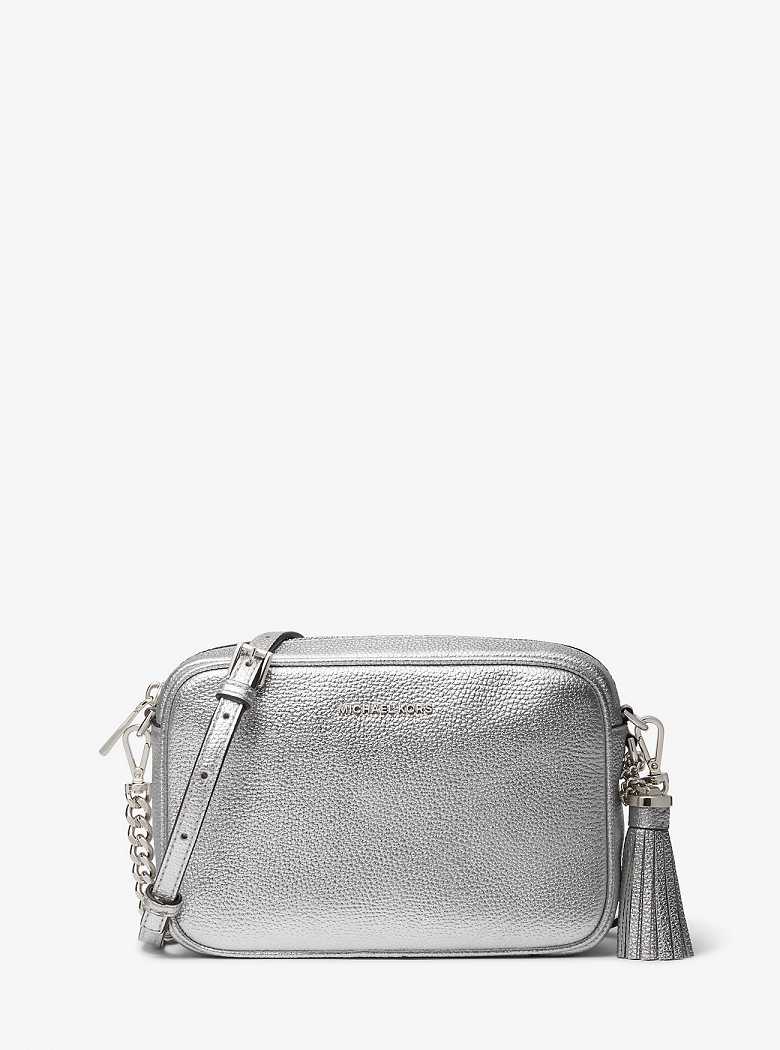 Michaelkors Jet Set Medium Metallic Pebbled Leather Prateadas | SN-MK27223