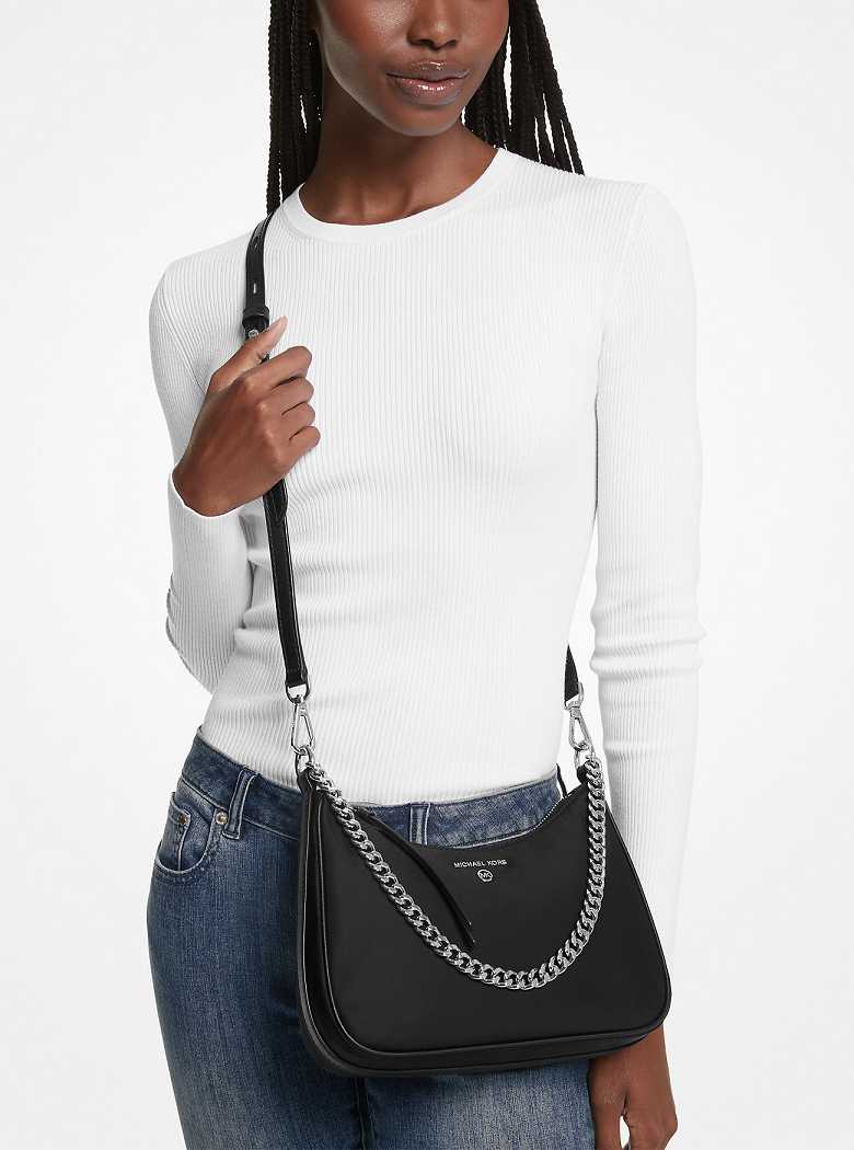 Michaelkors Jet Set Medium Nylon Gabardine Pretas | SN-MK27201