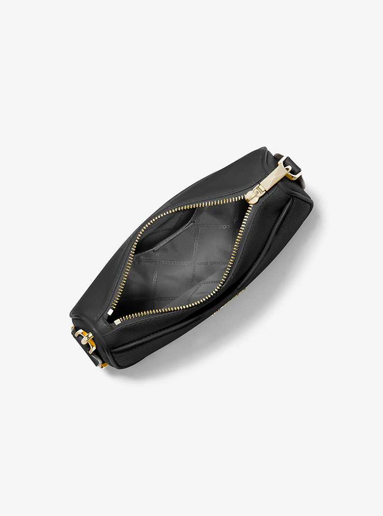 Michaelkors Jet Set Medium Pebbled Leather Pretas | SN-MK27138