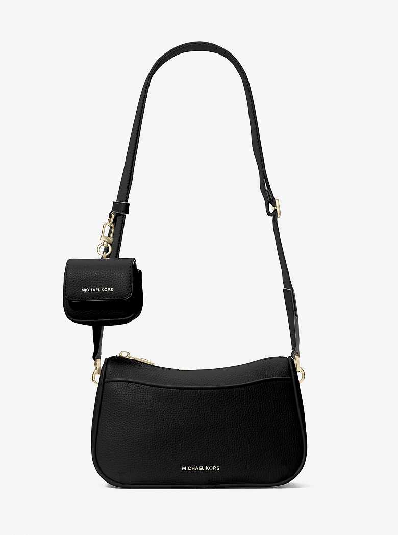 Michaelkors Jet Set Medium Pebbled Leather Pretas | SN-MK27138
