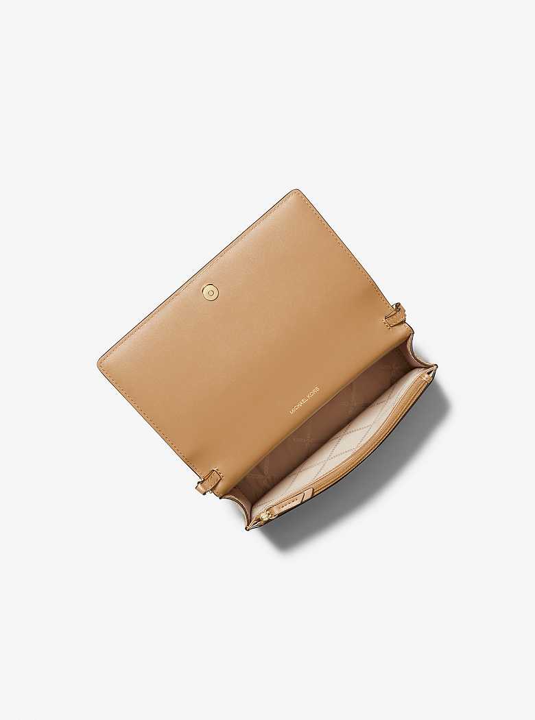 Michaelkors Jet Set Medium Pebbled Leather Front-Flap Marrom | SN-MK27178