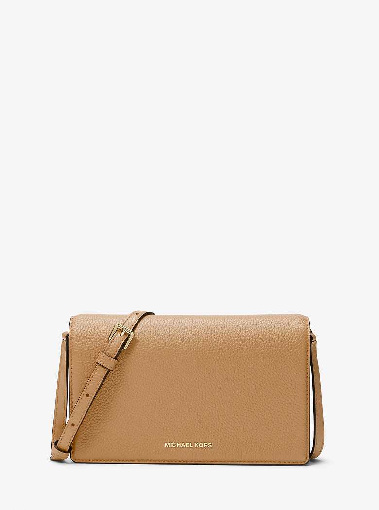 Michaelkors Jet Set Medium Pebbled Leather Front-Flap Marrom | SN-MK27178