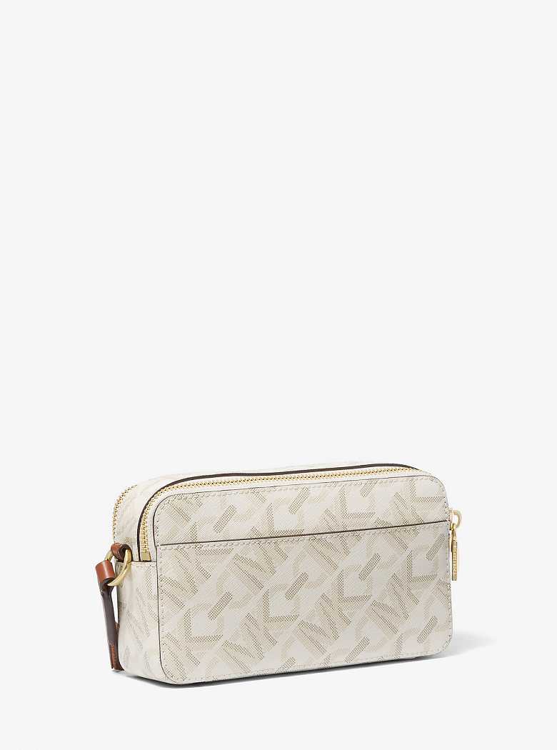 Michaelkors Jet Set Small Empire Signature Logo Stripe Double-Zip Luz Amarelas | SN-MK27119