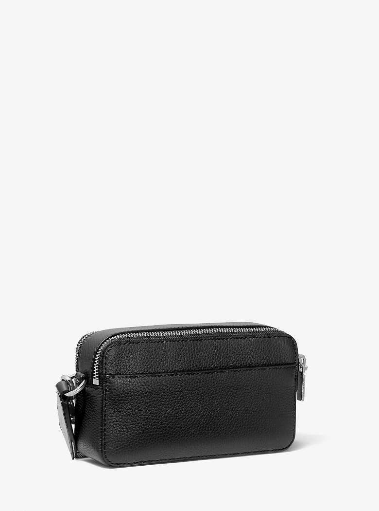 Michaelkors Jet Set Small Pebbled Leather Double-Zip Pretas | SN-MK27208