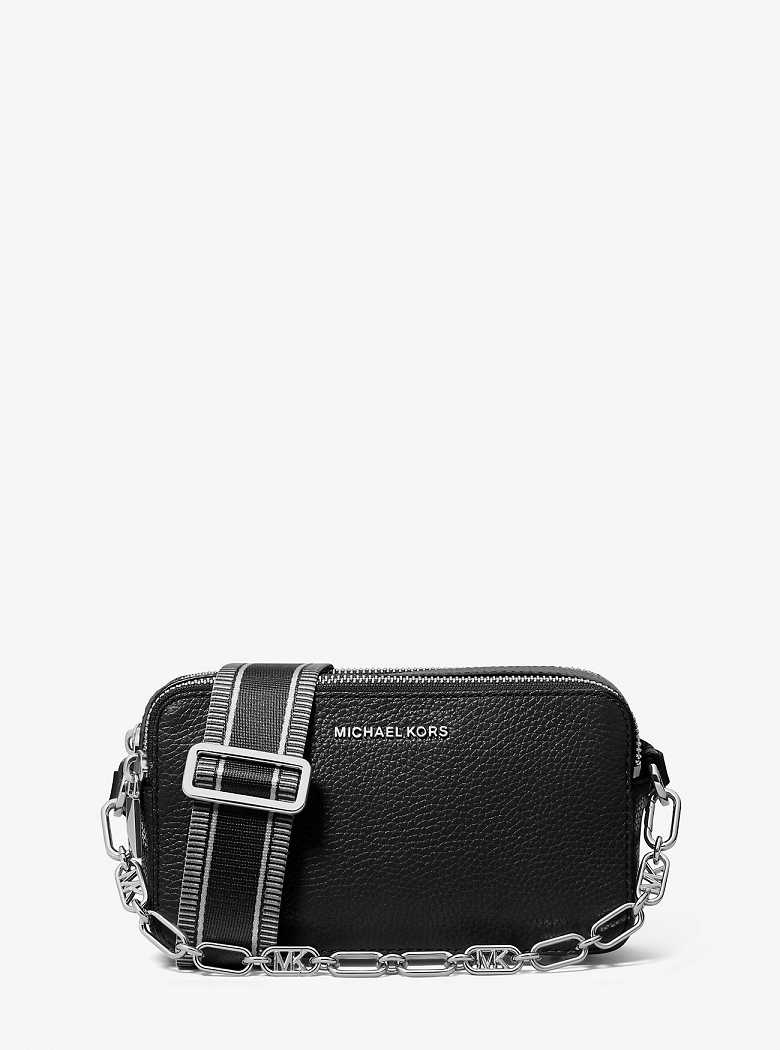 Michaelkors Jet Set Small Pebbled Leather Double-Zip Pretas | SN-MK27208