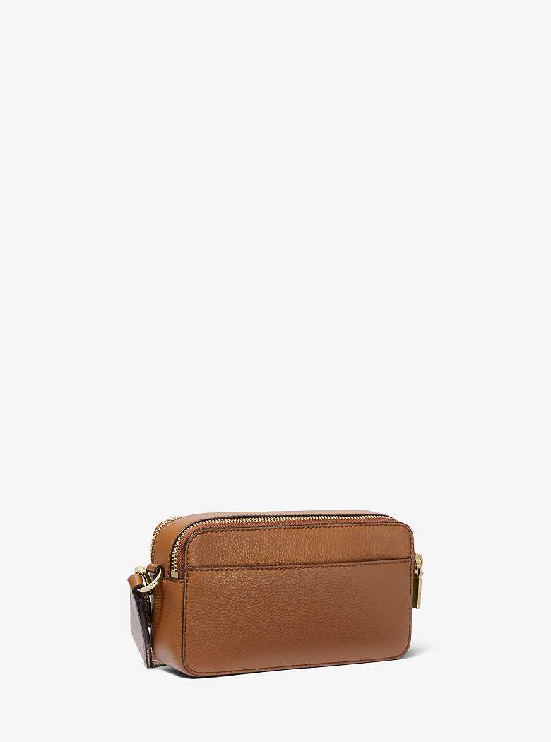 Michaelkors Jet Set Small Pebbled Leather Double Zip Marrom | SN-MK27209