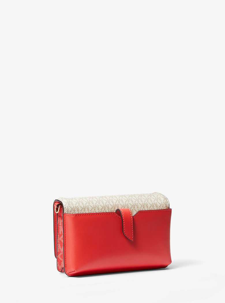 Michaelkors Jet Set Small Two-Tone Logo Coral Multicoloridas | SN-MK27125