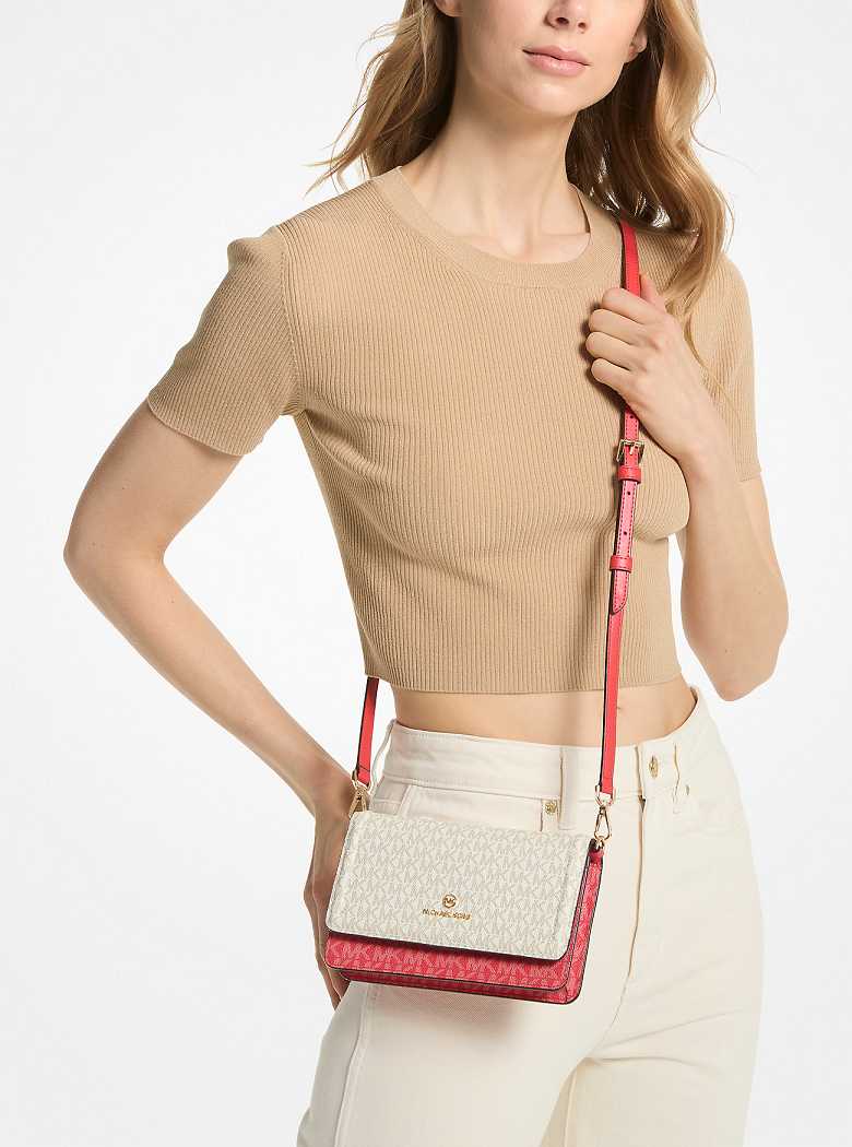 Michaelkors Jet Set Small Two-Tone Logo Coral Multicoloridas | SN-MK27125