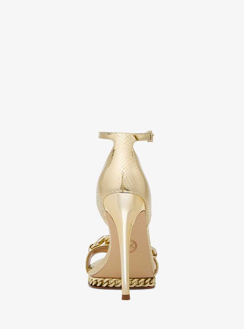 Michaelkors Jordyn Embellished Metallic Snake Embossed Douradas | SN-MK27546