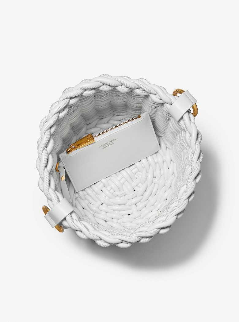 Michaelkors Julie Large Woven Leather Branco | SN-MK27374