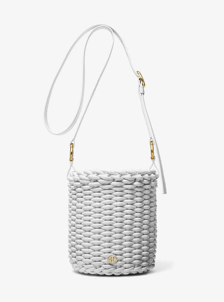 Michaelkors Julie Large Woven Leather Branco | SN-MK27374