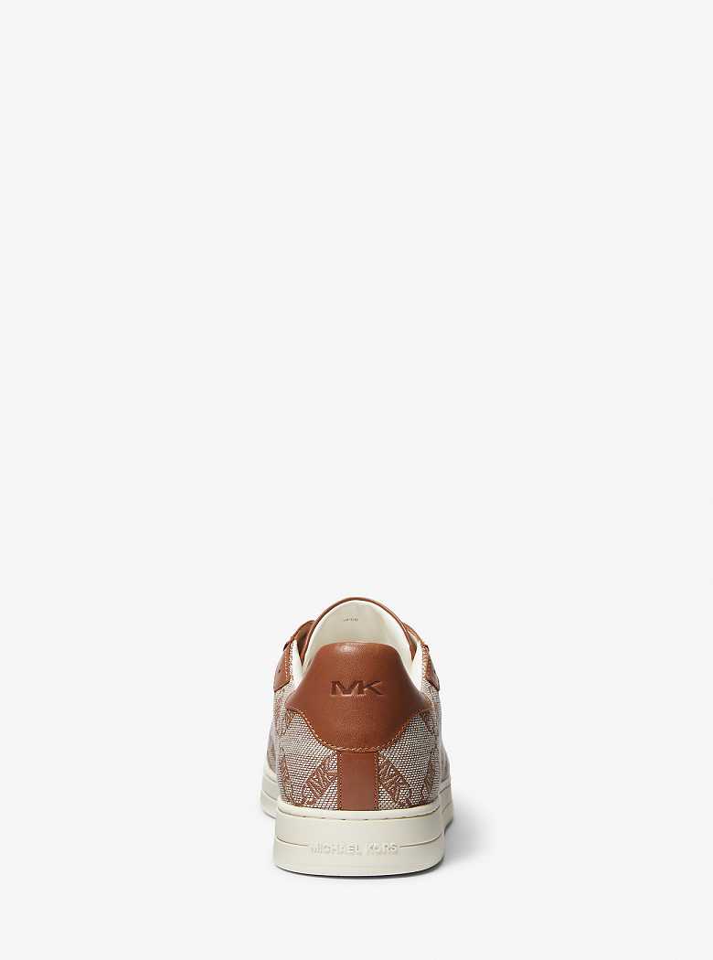 Michaelkors Keating Empire Logo Jacquard And Leather Marrom | SN-MK28250