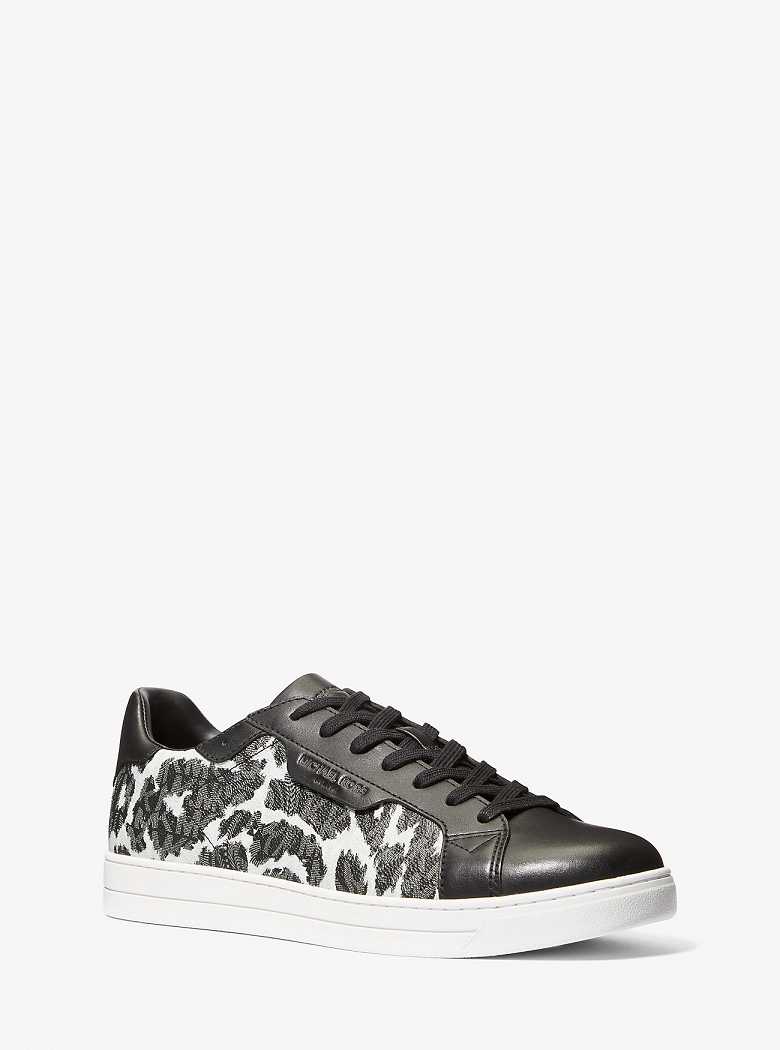 Michaelkors Keating Leopard Logo and Leather Cinzentas | SN-MK28241