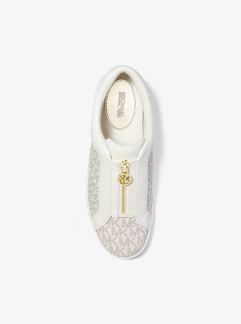 Michaelkors Keaton Signature Logo Zip-Up Luz Amarelas | SN-MK27466