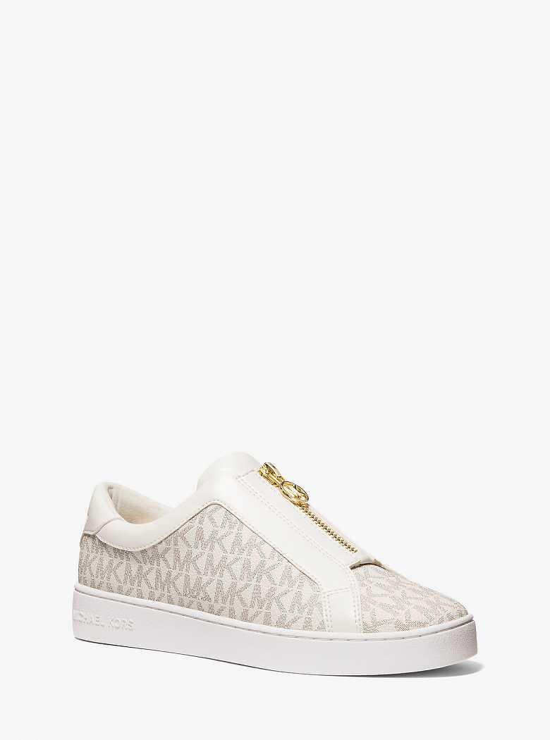 Michaelkors Keaton Signature Logo Zip-Up Luz Amarelas | SN-MK27466