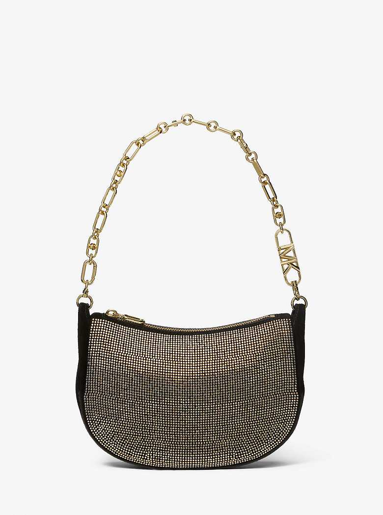 Michaelkors Kendall Small Embellished Suede Pretas | SN-MK27036