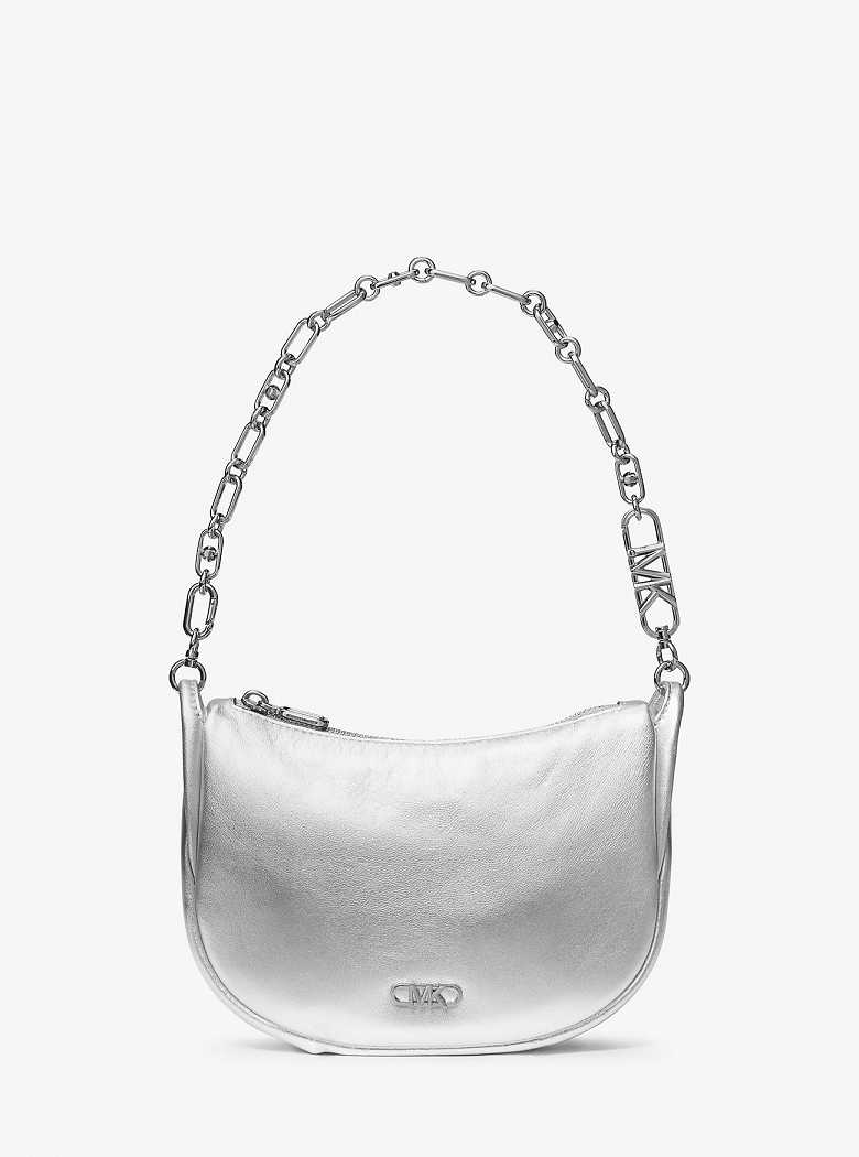 Michaelkors Kendall Small Metallic Leather Prateadas | SN-MK27054