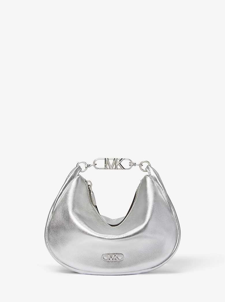 Michaelkors Kendall Small Metallic Leather Prateadas | SN-MK27054