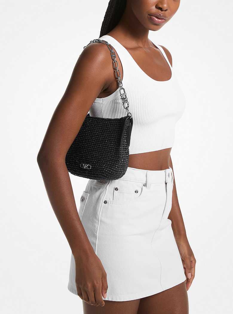Michaelkors Kendall Small Straw Pretas Pretas | SN-MK27101