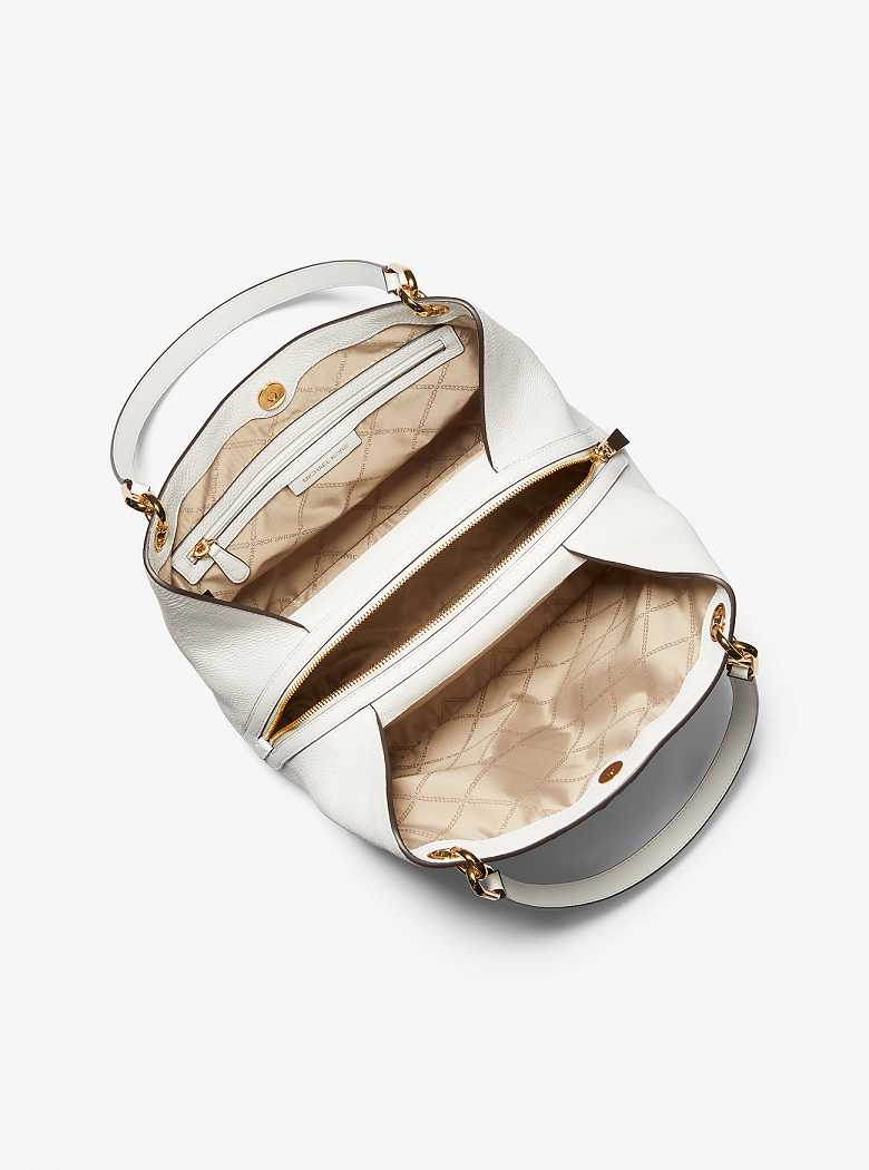 Michaelkors Kensington Large Pebbled Leather Branco | SN-MK27020
