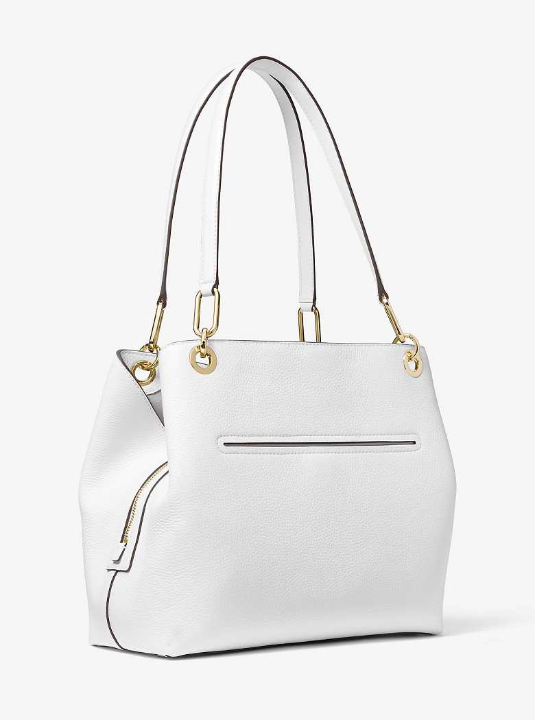 Michaelkors Kensington Large Pebbled Leather Branco | SN-MK27020