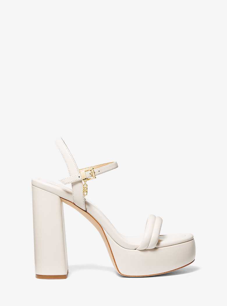 Michaelkors Laci Leather Platform Creme | SN-MK27549