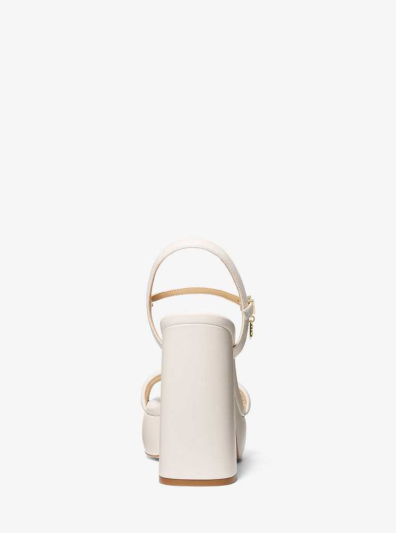 Michaelkors Laci Leather Platform Creme | SN-MK27549