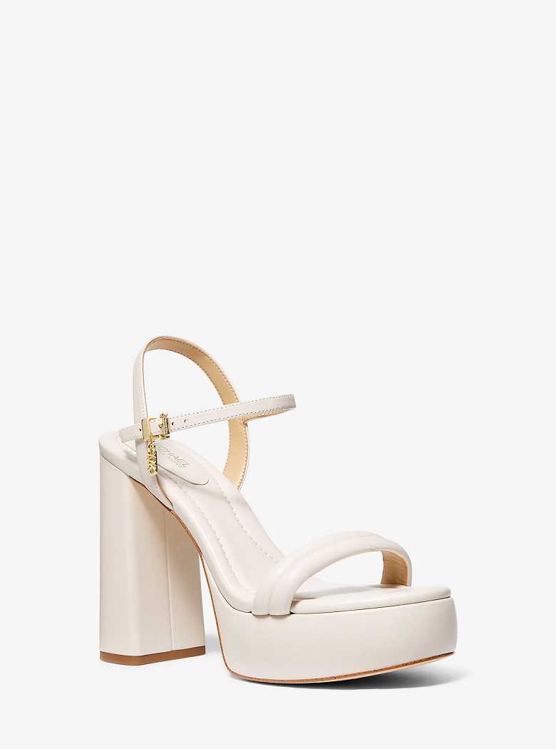 Michaelkors Laci Leather Platform Creme | SN-MK27549
