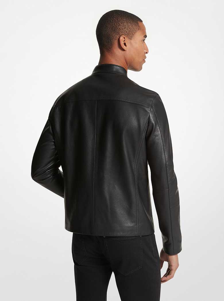 Michaelkors Leather Racer Pretas | SN-MK28090