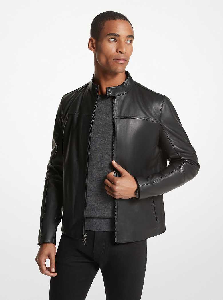 Michaelkors Leather Racer Pretas | SN-MK28090