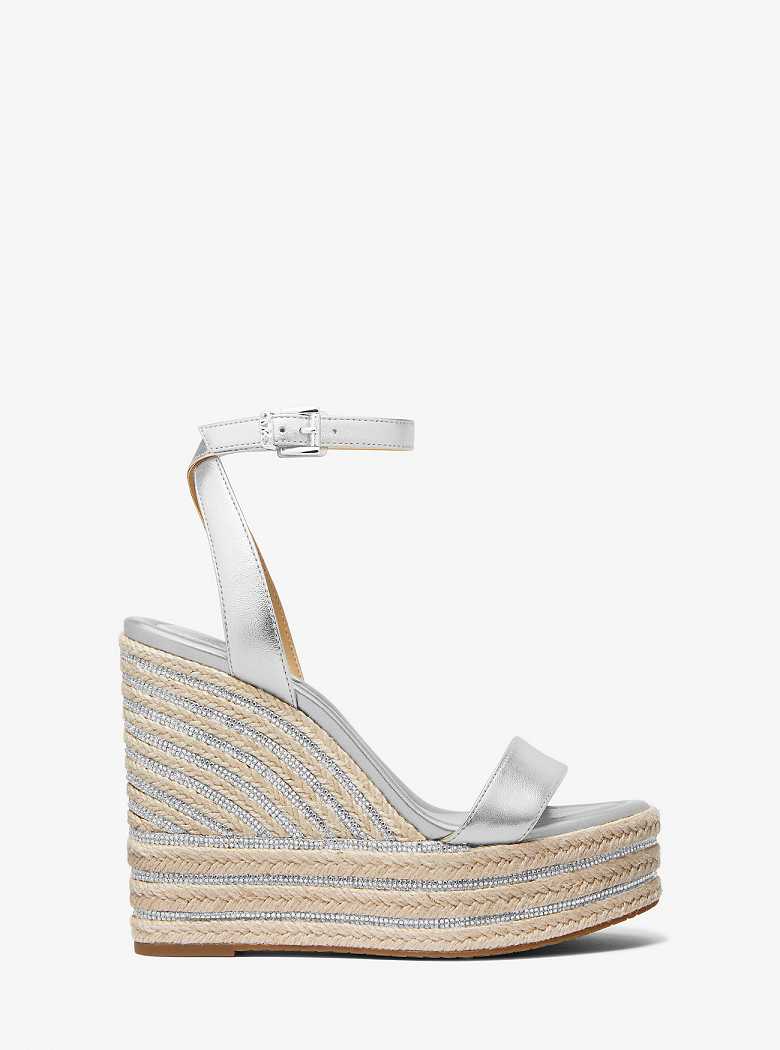Michaelkors Leighton Metallic Leather Prateadas | SN-MK27591