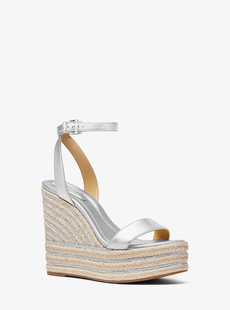 Michaelkors Leighton Metallic Leather Prateadas | SN-MK27591
