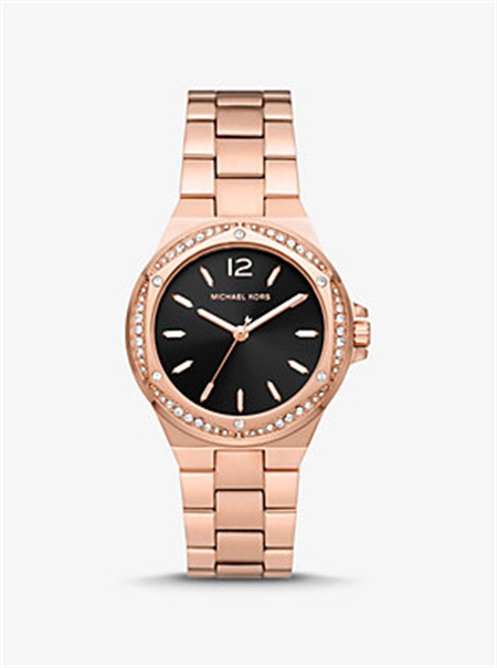 Michaelkors Lennox Pavé Rose Gold-Tone Watch Rosa Douradas | SN-MK28439