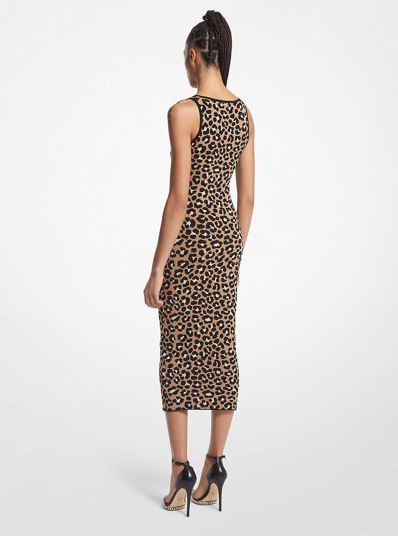 Michaelkors Leopard Jacquard Midi Marrom Escuro | SN-MK26778