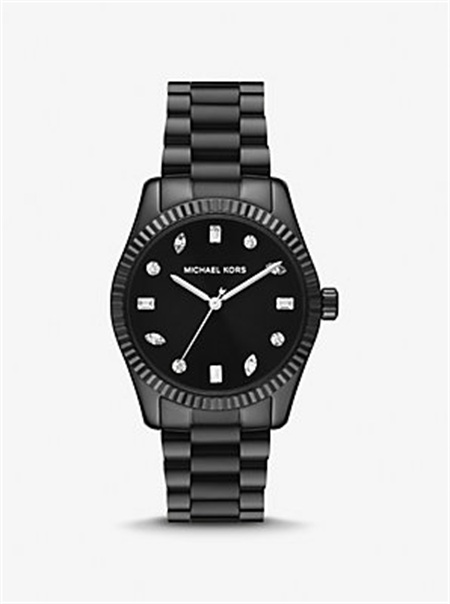Michaelkors Lexington Pavé Black-Tone Watch Pretas | SN-MK28416