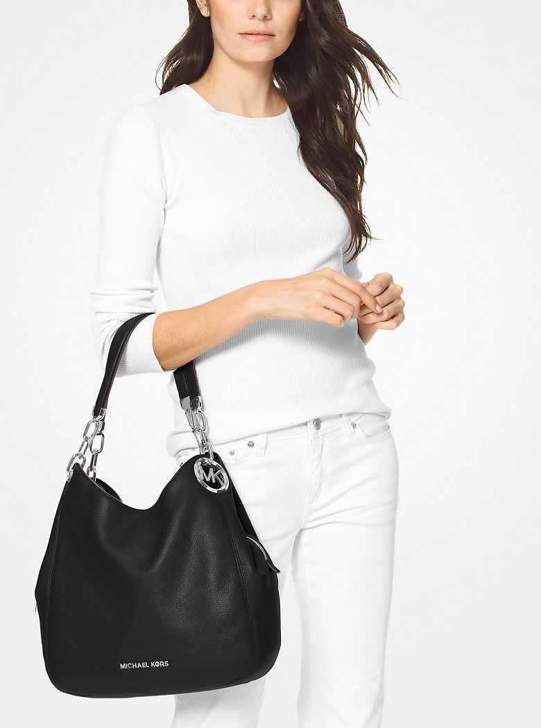 Michaelkors Lillie Large Pebbled Leather Pretas | SN-MK26901