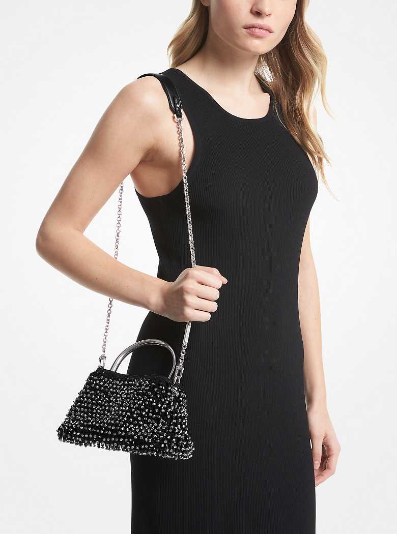 Michaelkors Limited-Edition Rosie Extra-Small Embellished Suede Pretas | SN-MK27059