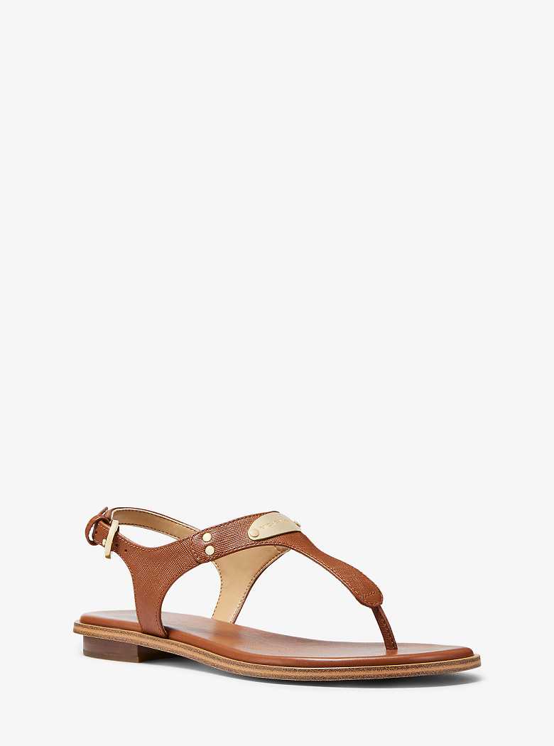 Michaelkors Logo Plate Leather Marrom | SN-MK27519