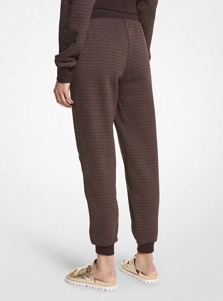 Michaelkors Logo Print Cotton Terry Chocolate | SN-MK26553
