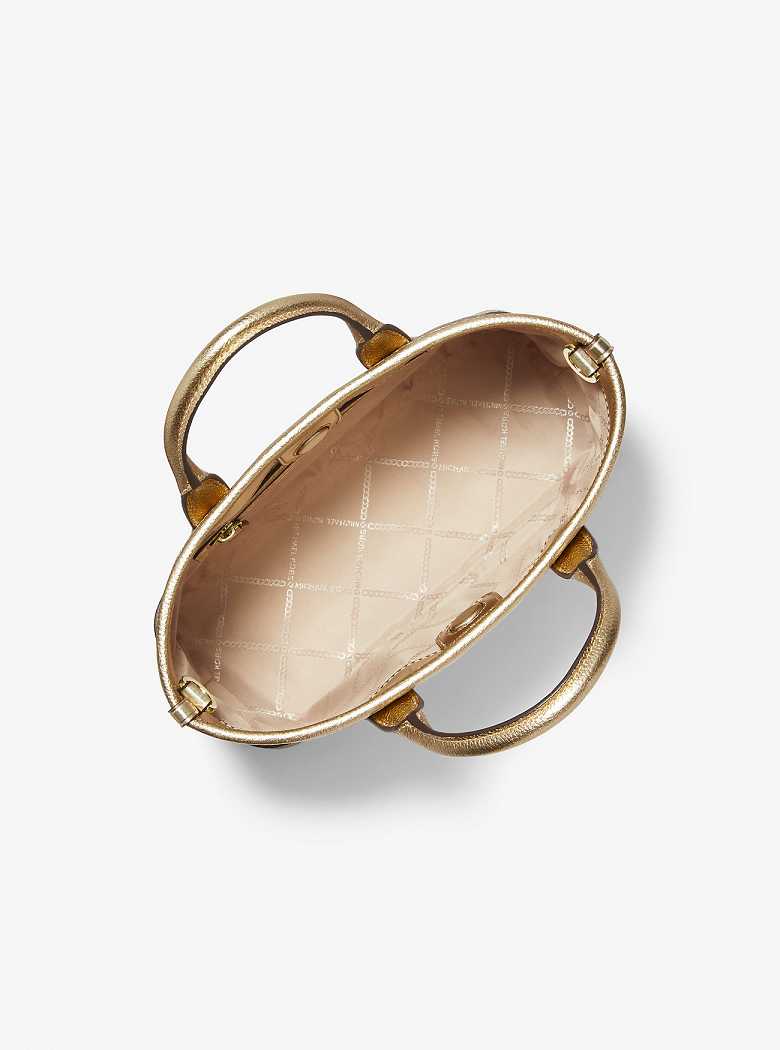 Michaelkors Luisa Small Metallic Leather Douradas | SN-MK27343