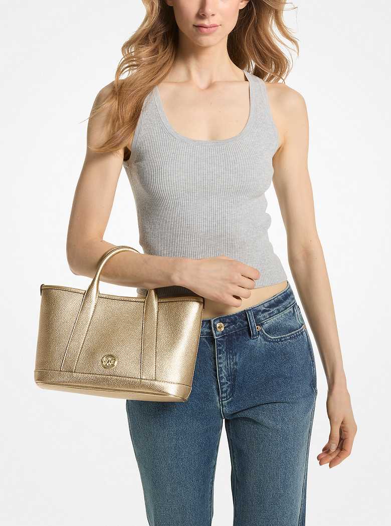 Michaelkors Luisa Small Metallic Leather Douradas | SN-MK27343