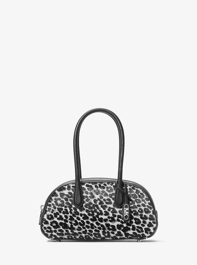 Michaelkors Lulu Small Leopard Print Calf Hair Pretas | SN-MK27288