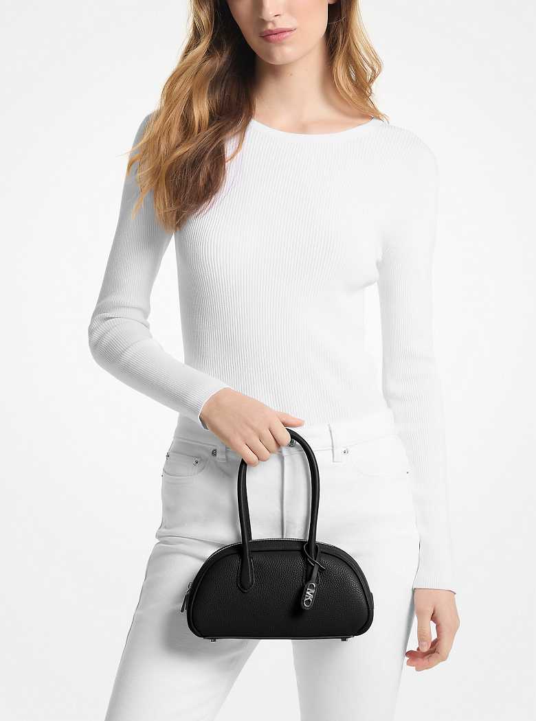 Michaelkors Lulu Small Pebbled Leather Pretas | SN-MK27289