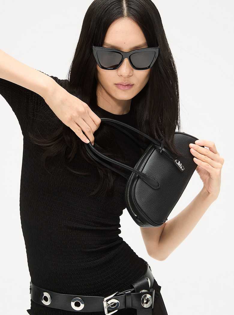 Michaelkors Lulu Small Pebbled Leather Pretas | SN-MK27289