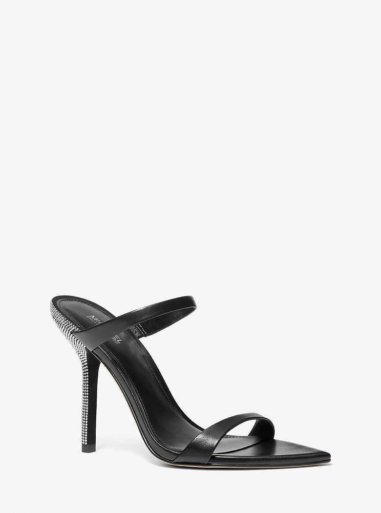 Michaelkors Lyssa Embellished Leather Pretas | SN-MK27534