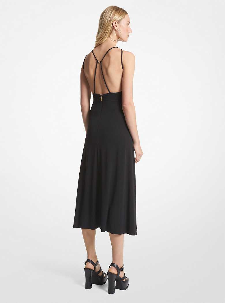 Michaelkors Matte Jersey Cutout Midi Pretas | SN-MK26693